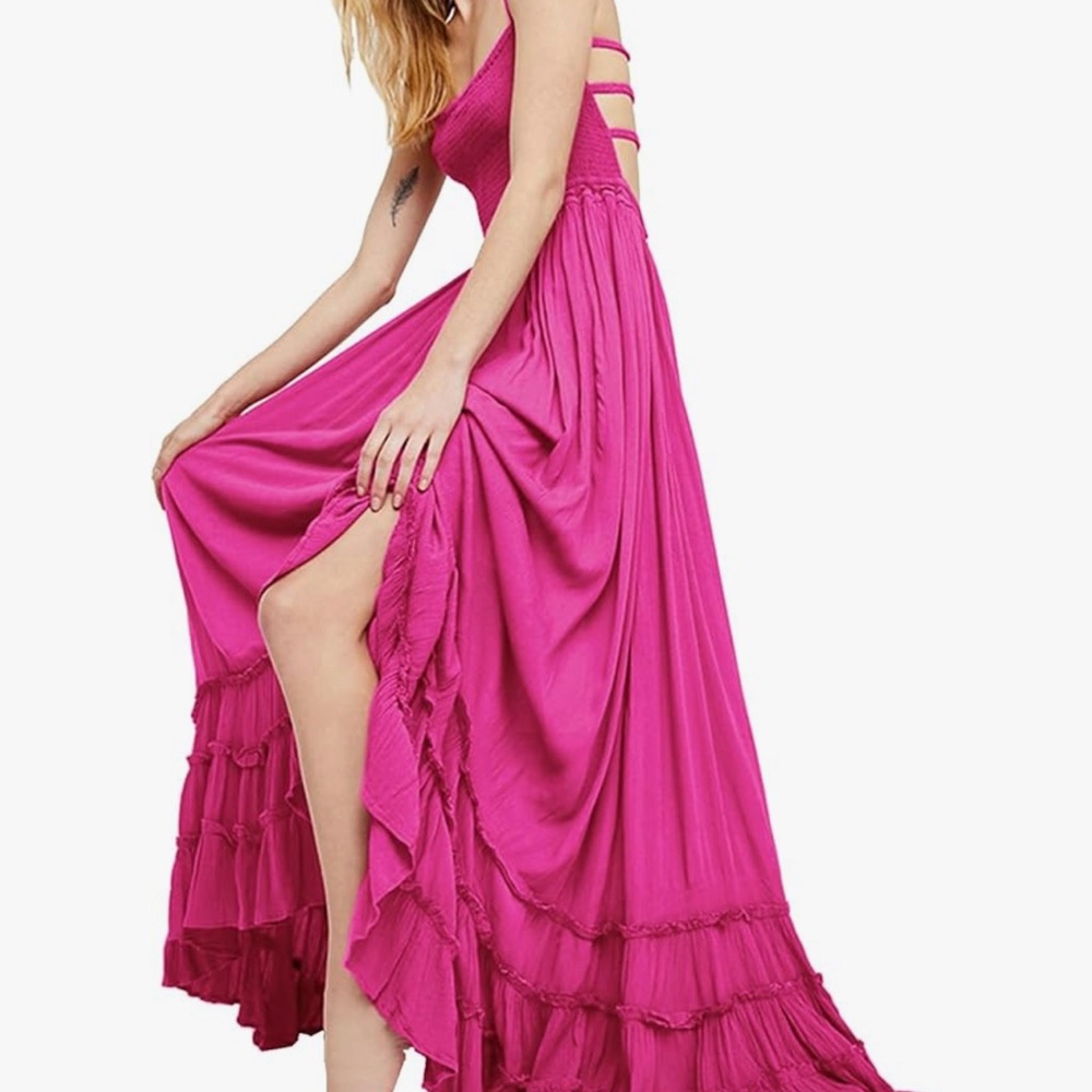 Elegant Pink Maxi Dress